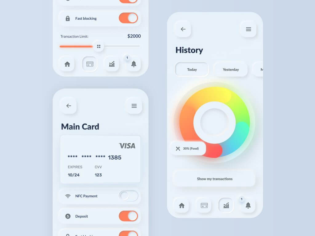 Неоморфизм в iOS 14. В светлой теме. Неоморфизм в iOS 14. В светлой теме. Фото.