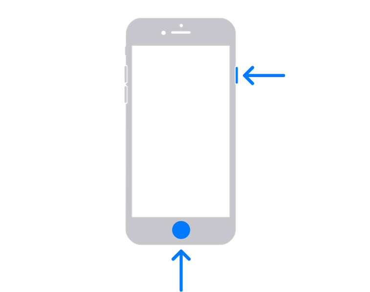 Как сделать снимок экрана на iPhone c Touch ID и боковой кнопкой. На iPhone 6 и новее (до iPhone 8) кнопка блокировки сбоку. Фото.