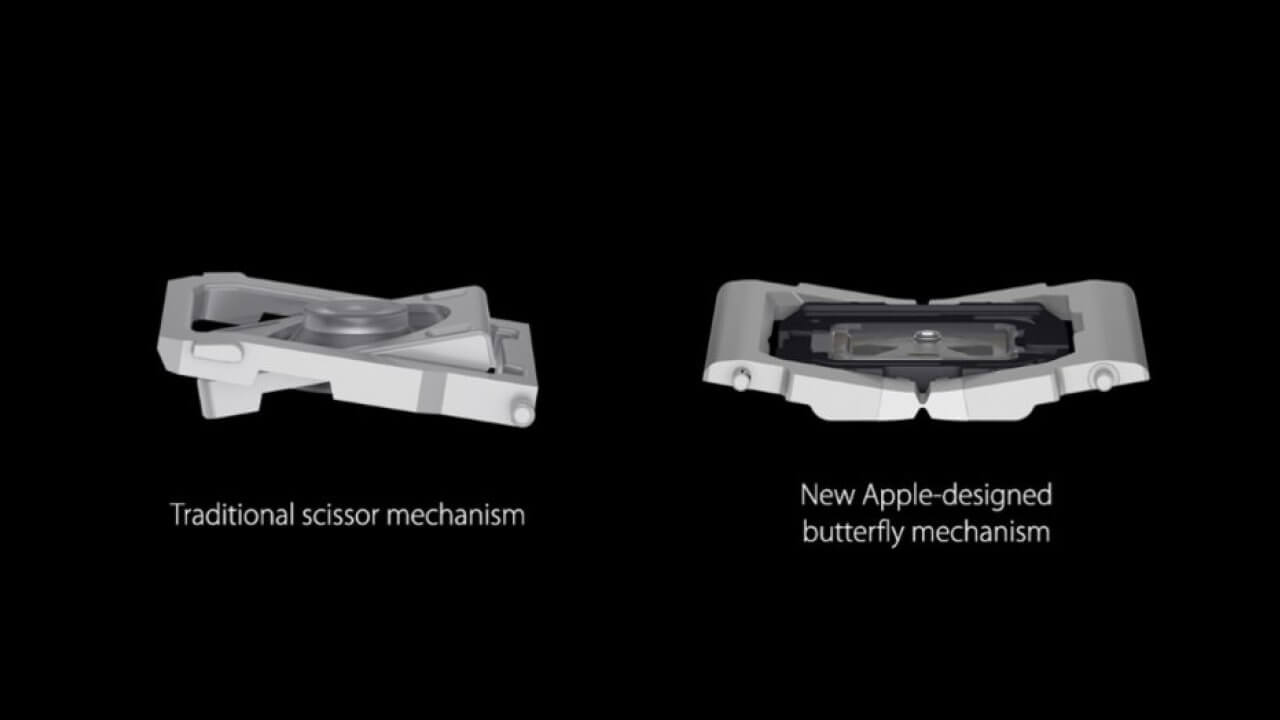 MacBook Pro с «бабочкой». «Бабочка» имеет меньший ход, чем «ножницы», и этим хороша. MacBook Pro с «бабочкой». «Бабочка» имеет меньший ход, чем «ножницы», и этим хороша. Фото.