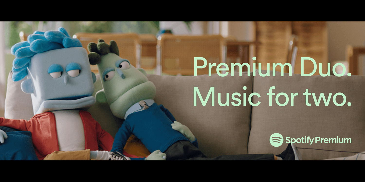 Сколько стоит подписка на Spotify. Отрывок из рекламы нового тарифа Premium Duo от Spotify. Сколько стоит подписка на Spotify. Отрывок из рекламы нового тарифа Premium Duo от Spotify. Фото.