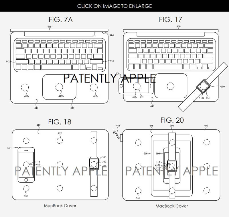 Обратная зарядка в MacBook. Индуктивные зарядные устройства размещены под клавиатурой (в том числе и под трекпадом) и на крышке ноутбука. Обратная зарядка в MacBook. Индуктивные зарядные устройства размещены под клавиатурой (в том числе и под трекпадом) и на крышке ноутбука. Фото.