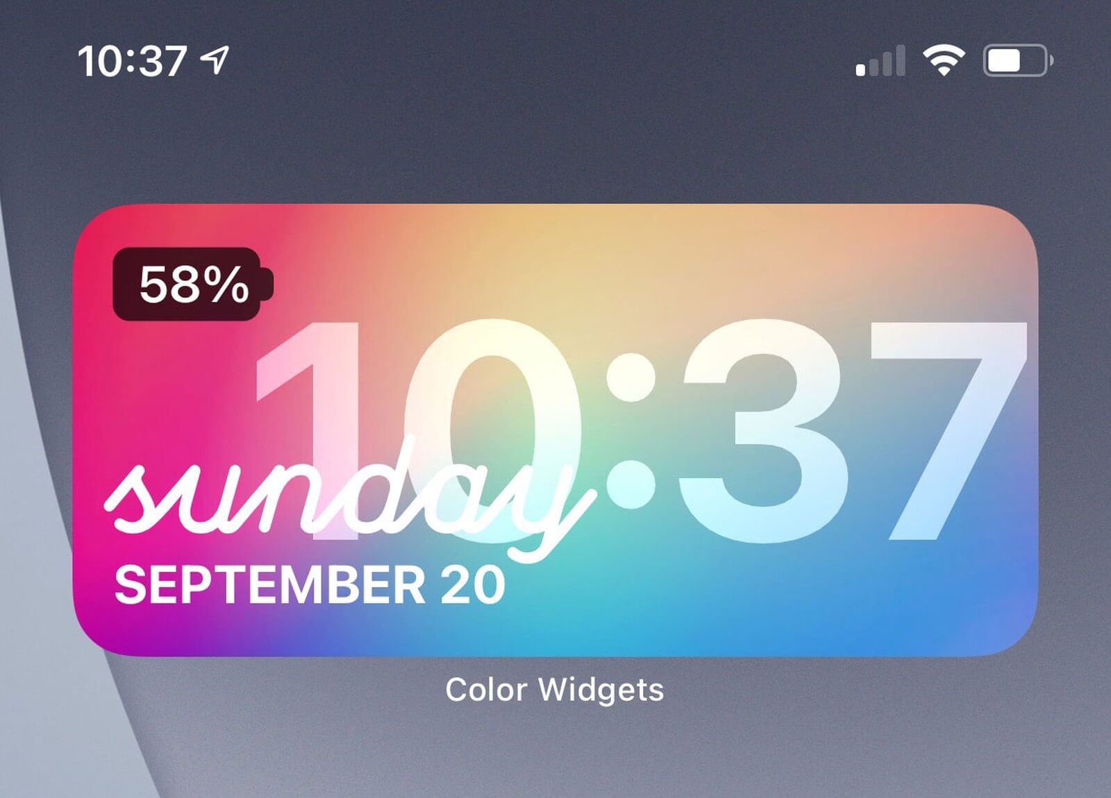 Поменять рабочий стол в iOS 14. Color Widgets тоже позволяет создавать новые виджеты. Фото.