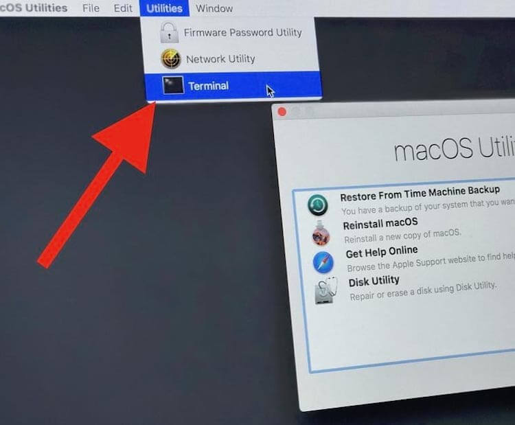 Как сбросить пароль на Mac через режим восстановления. Откройте Терминал и введите команду ниже. Фото.
