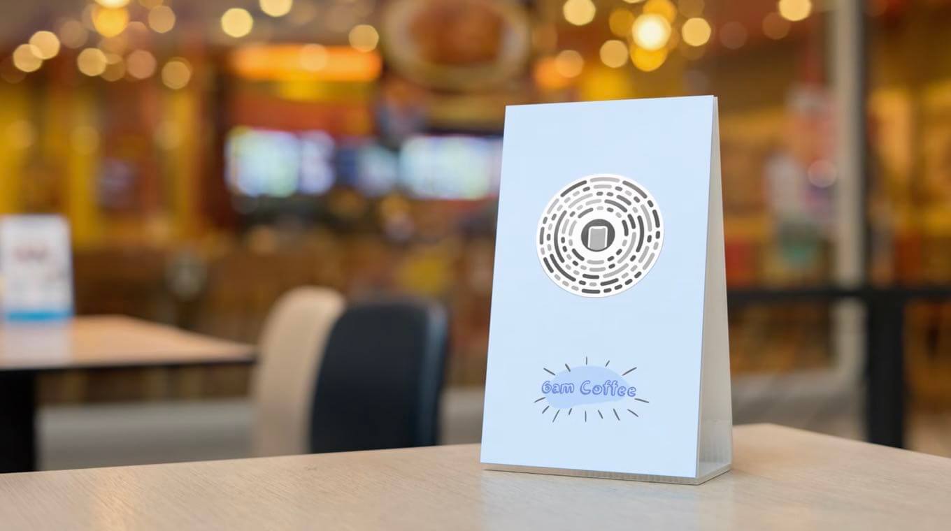 Это NFC-метка для App Clips. Если её отсканировать, запустится блиц-приложение. Фото.