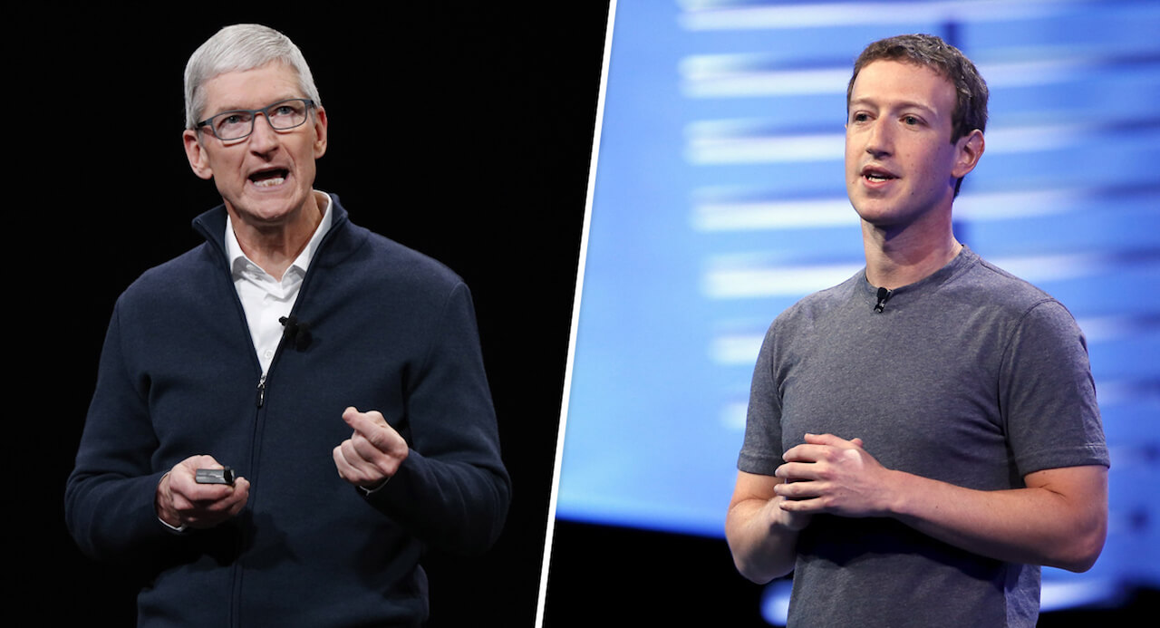 Facebook критикует Apple через СМИ. Ей не нравится запрет на слежку в приложениях. Фото.