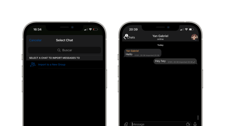В Telegram можно самостоятельно выбрать контакт, к которому нужно привязать импортированный чат. Фото.