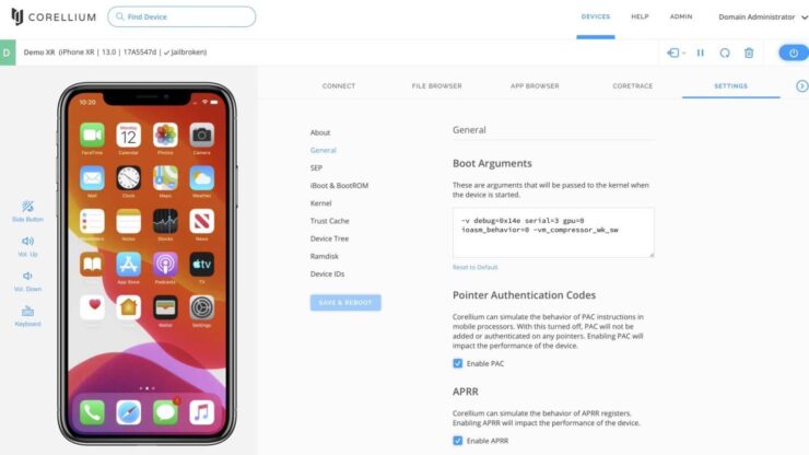 Как запустить iOS на компьютере. Corellium позволяет запускать iOS на компьютерах через свои сервера, и это стоит недёшево. За одно ядро придётся заплатить 99 долларов в месяц. Фото.