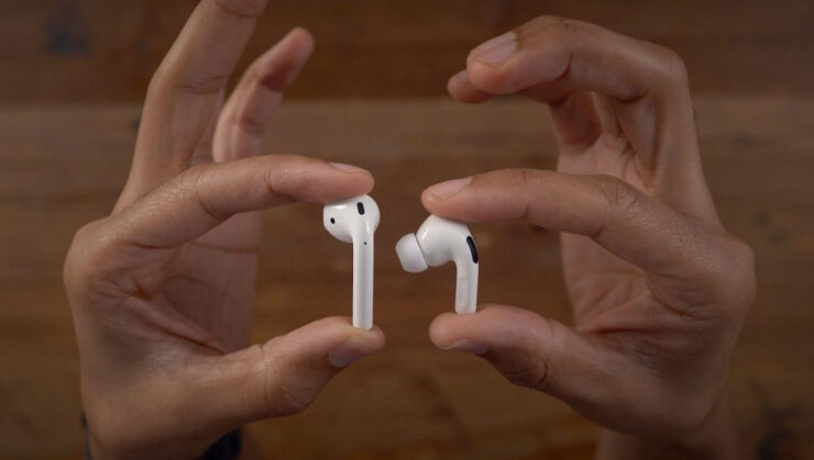Дешёвые AirPods 3. AirPods 3 будет чем-то средним между AirPods 2 и AirPods Pro. Фото.