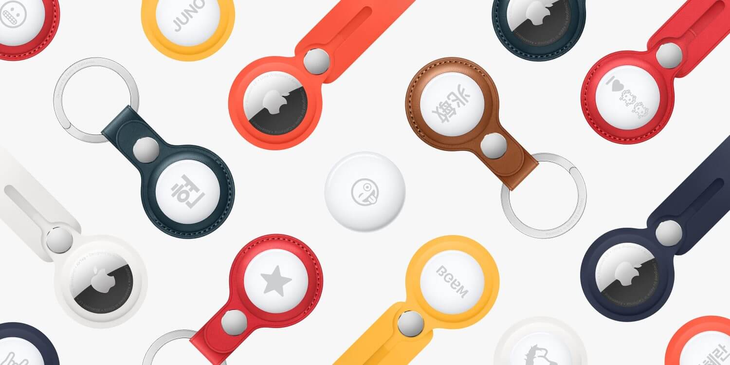 А так выглядят аксессуары для AIrTag, превращающие его в брелок. Фото.