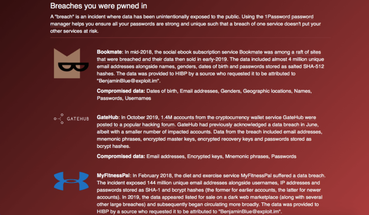 Если ваш аккаунт попал в открытый доступ, вы можете посмотреть, какой сервис допустил утечку. Фото.