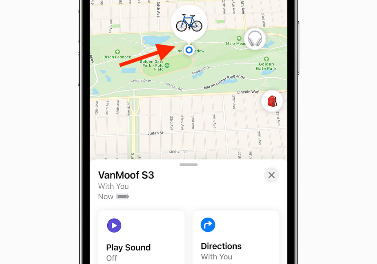 Да-да, с помощью Локатора можно будет искать даже велосипеды и автомобили, если они пройдут сертификацию. Фото.