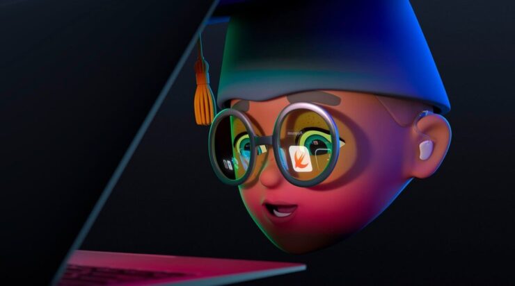 Все герои в очках, а в их линзах отражаются AR-элементы. Фото.