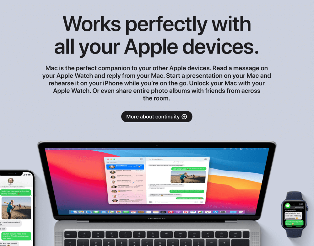 Mac глубоко интегрирован с другими устройствами Apple. Фото.