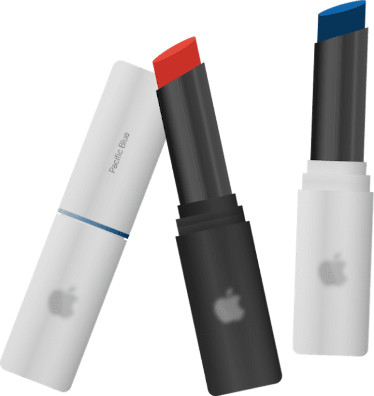 Вот уж чего-чего Apple никогда не выпустит, так это помаду. Хотя, как знать…. Фото.