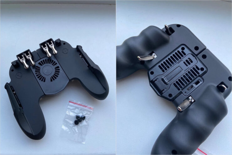 Геймпад с кулером для iPhone. Кулер позволит отсрочить троттлинг и позволит iPhone дольше работать на пиковой мощности. Фото.