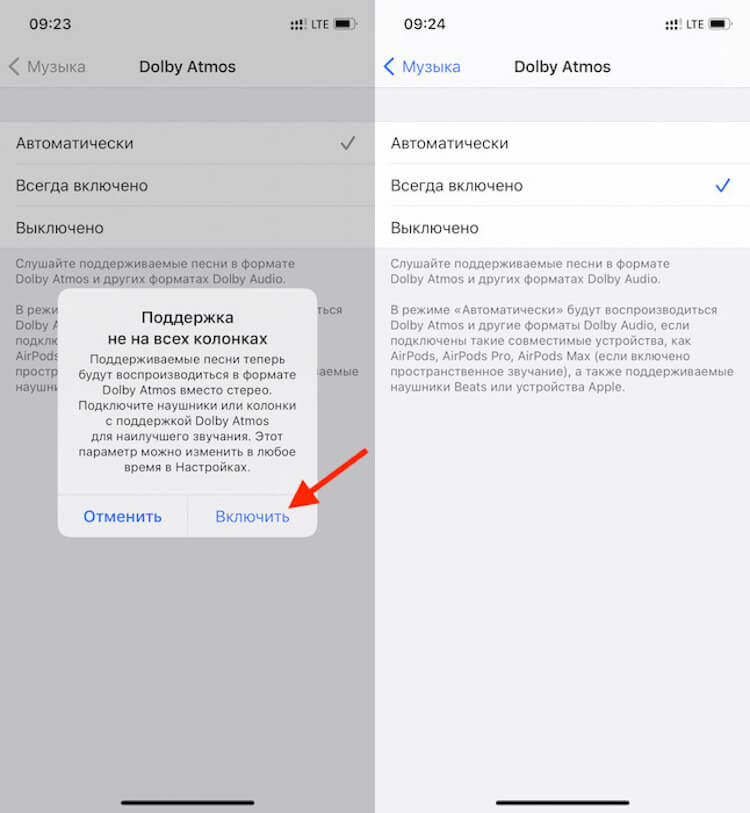 Нужно выбрать параметр «Всегда включено». Фото.