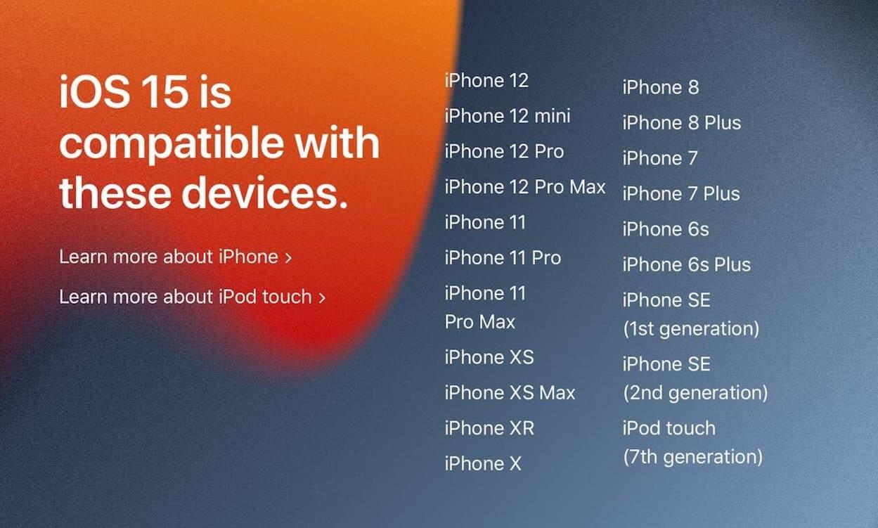 iOS 15 поддерживают все те же устройства, что и iOS 14. Фото.