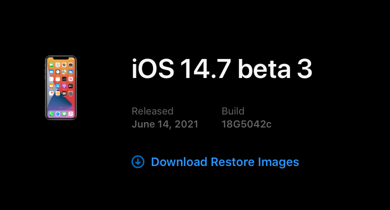 В iOS 14.7 beta 3 пока не нашлось ни одного нововведения, но они явно должны быть. Фото.