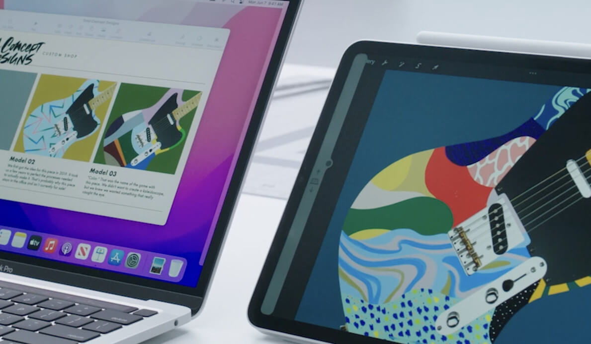 Перед тем, как курсор перейдёт на iPad, на его экране появится соответствующий блок, из которого курсор и выпрыгнет. Фото.