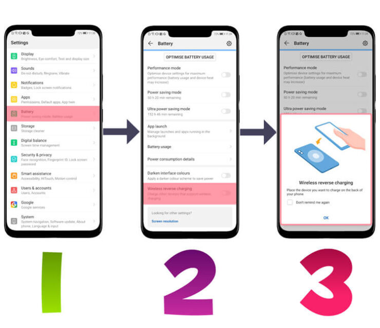 Почему реверсивной зарядки нет в iPhone 12. Технология обратной зарядки встречается во многих смартфонах на Android. Фото.