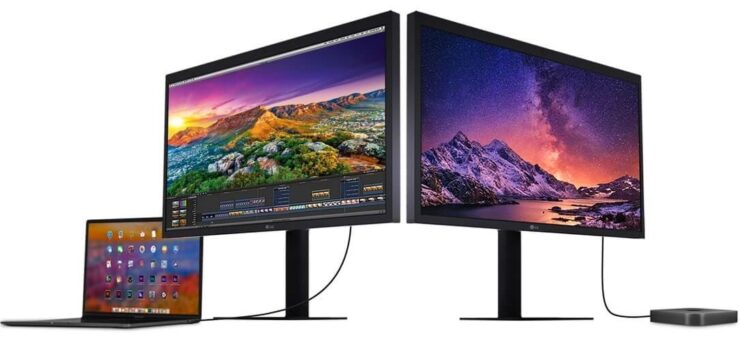 Внешние мониторы LG. Было время, когда LG делала для Apple мониторы вместо Thunderbolt Display. Фото.