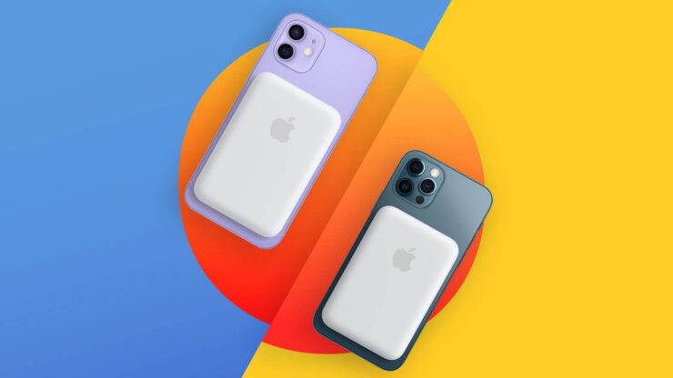 Реверсивная зарядка в iPhone 12. iPhone может заряжать MagSafe Battery Pack реверсивной зарядкой. Фото.