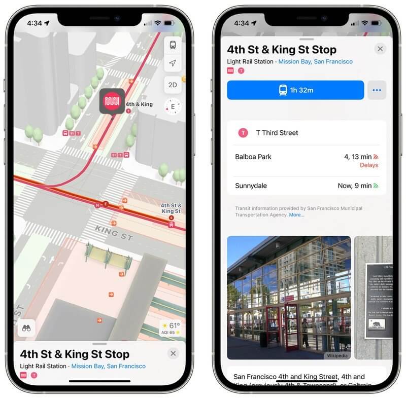 Пользоваться общественным транспортом с Apple Maps будет удобнее. Фото.