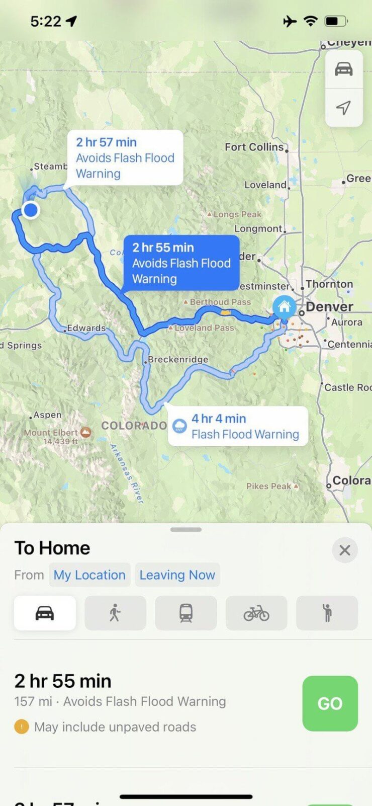 Apple Maps научатся предупреждать о непогоде на пути вашего следования. Фото.