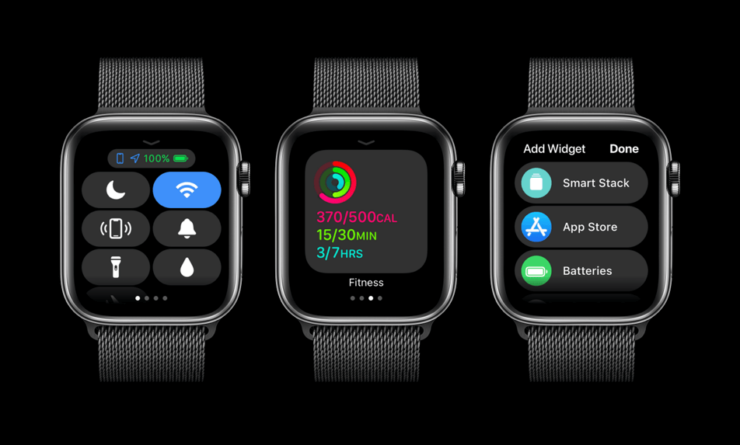 В watchOS 9 могут завезти виджеты и полноценный пункт управления. Фото.