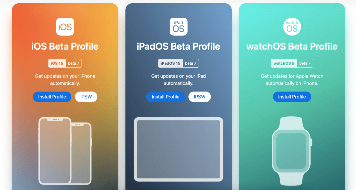 Бета-профиль разработчика скачивается только с сайта betaprofiles.com. Фото.