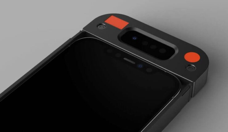 Так выглядит защитный кожух для iPhone 13, в котором Apple раздаёт смартфоны тестировщикам. Фото.