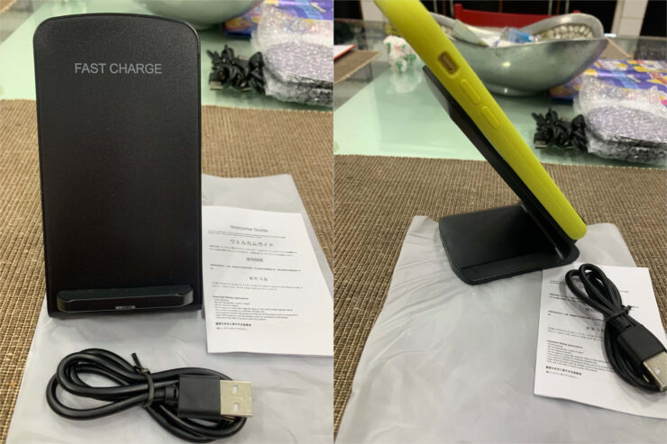 Вертикальная беспроводная зарядка. Вертикальная беспроводная зарядка многим кажется удобнее обычного мата. Фото.