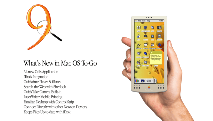 В основе Newton Phone могла бы лежать Mac OS 9 To Go. Фото.
