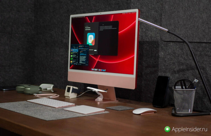 Аппаратно iMac 24″ не отличается от MacBook Air, но это совершенно другой компьютер. Фото.