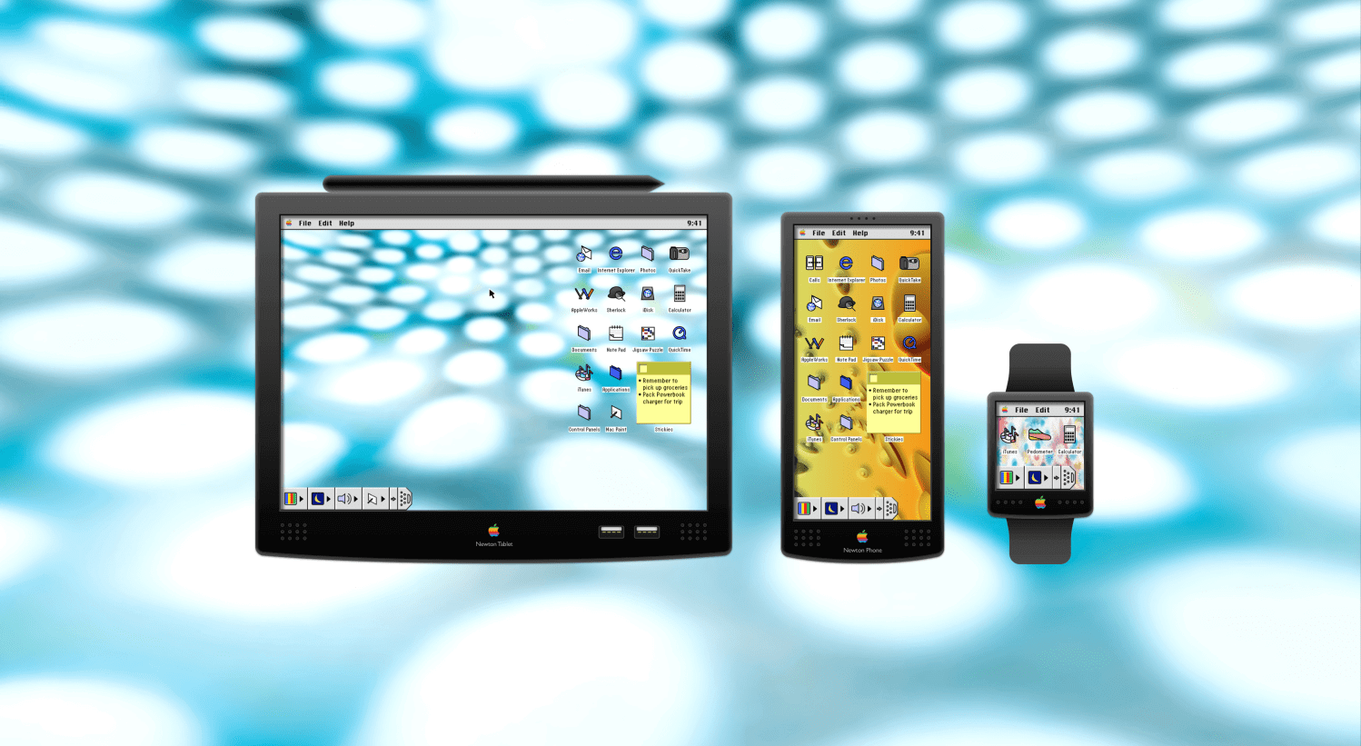 Какими были бы iPhone, iPad и Apple Watch, если бы они вышли 20 лет назад. Фото.