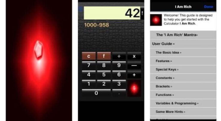 Самое бесполезное приложение в App Store. Приложение I am Rich по-прежнему доступно в App Store, но теперь обзавелось встроенным калькулятором и подешевело. Самое бесполезное приложение в App Store. Приложение I am Rich по-прежнему доступно в App Store, но теперь обзавелось встроенным калькулятором и подешевело. Фото.