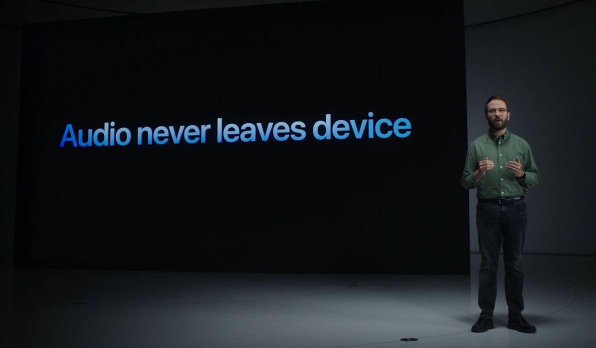 Apple утверждает, что ваши голосовые записи никогда не покидают пределов вашего устройства. Фото.