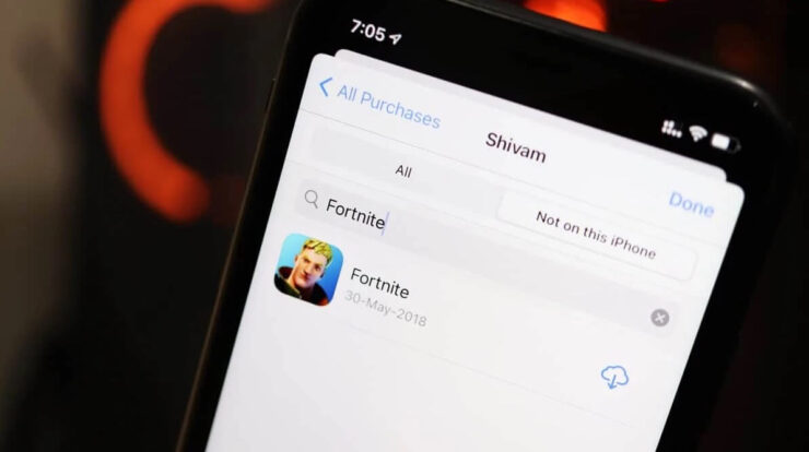 Теперь скачать Fortnite на iOS можно будет только, если вы скачивали игру до удаления, и она сохранилась в истории загрузок. Фото.