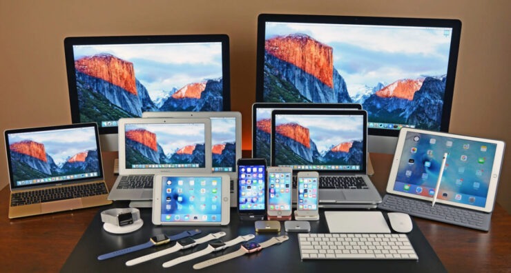 Среди всего многообразия яблочной продукции, сенсорному Mac здесь явно не место. Фото.