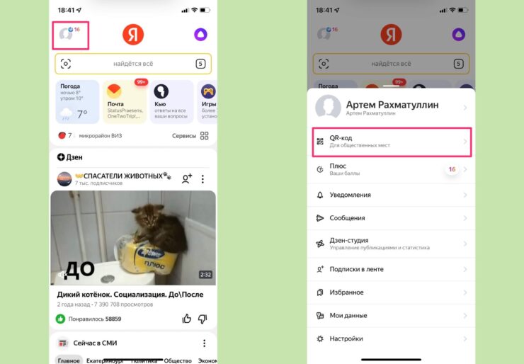 Как добавить QR-код на iPhone. QR-код можно посмотреть и без Алисы. Фото.