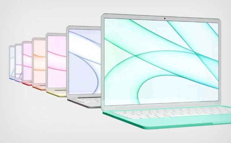 Корпус нового MacBook Air станет более округлым и окрасится в новые цвета. Фото.