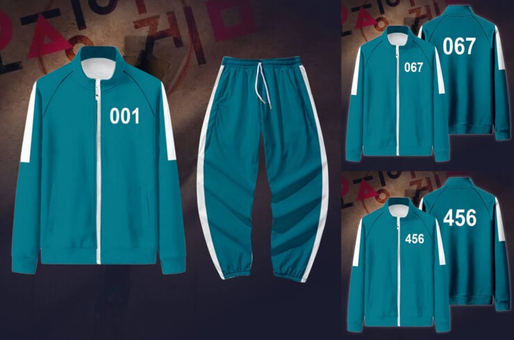 Костюм как в Игре в кальмара. В комплекте идёт и куртка, и штаны. Фото.