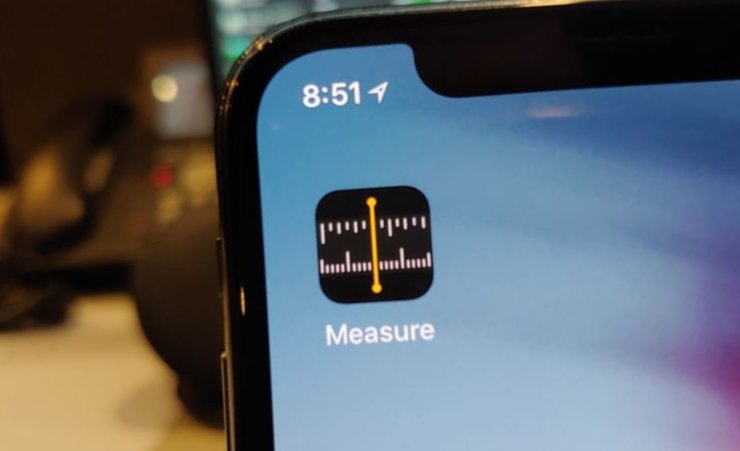 Рулетка на Айфоне. Рулетка в iPhone работает не совсем точно, но лучше так, чем на глаз. Фото.
