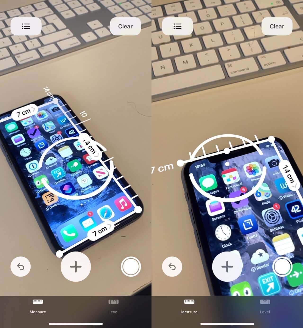 Рулетка на айфоне большой точностью не отличается, но иногда здорово может помочь. Фото.