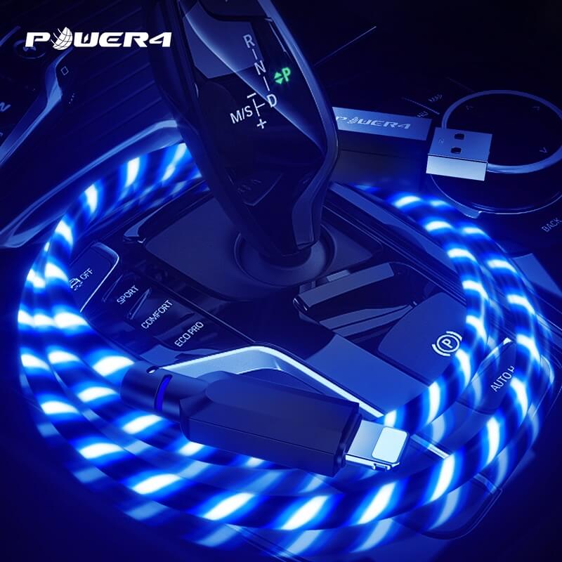 Светящаяся зарядка — крутое решение для автомобиля. Фото.