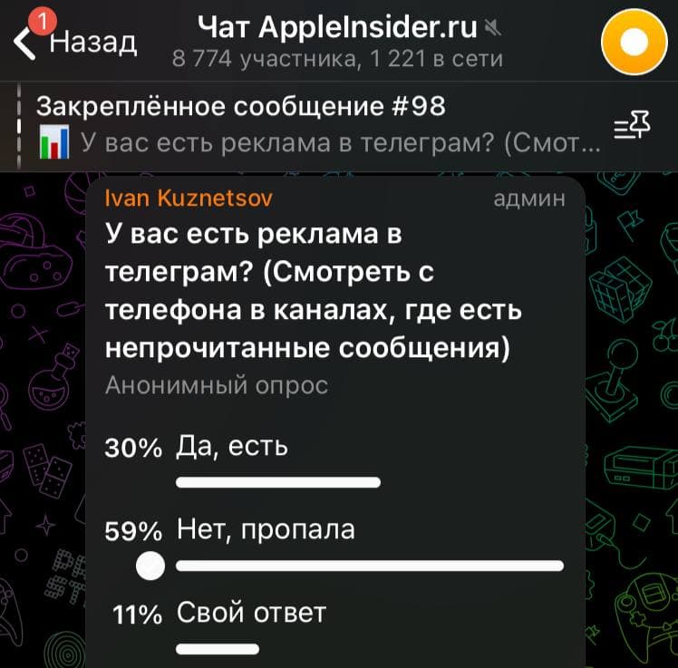 В Telegram пропала реклама. Что происходит? | AppleInsider.ru