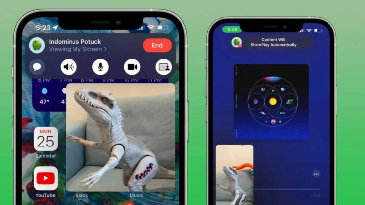 Смотрите и управляйте видео в FaceTime с помощью SharePlay. Фото.