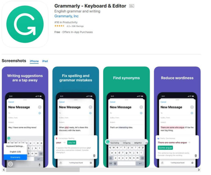 Как проверить грамматику онлайн. Расширение проверяет вашу грамматику, исправляет и даже проверяет на антиплагиат. Фото.