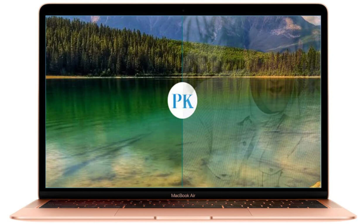 Антибликовая пленка на MacBook. Фото.