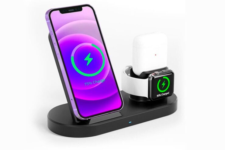 Подставка-зарядка Apple 3 в 1. Фото.